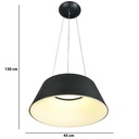 LAMPARA DE TECHO DECORATIVA, 45cms LED 36 W, ALUMINIO COLOR NEGRO CON TEMPERATURA DE LUZ INTERMEDIA 4000K