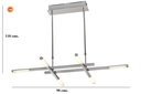 LAMPARA DE TECHO LED 27 W, ALUMINIO COLOR CROMO CON LUZ CALIDA 2700K, TAMAÑO 90CM, EXTENSIBLE DE 32 A 34CM