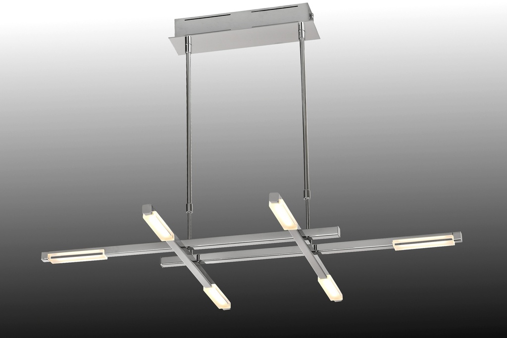 LAMPARA DE TECHO LED 27 W, ALUMINIO COLOR CROMO CON LUZ CALIDA 2700K, TAMAÑO 90CM, EXTENSIBLE DE 32 A 34CM