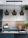 LAMPARA COLGANTE NEGRA INTERIOR DORADO ALTURA TOTAL 130CM DE 3 LUCES COMPATIBLES CON CUALQUIER BOMBILLA LED DE BASE E27