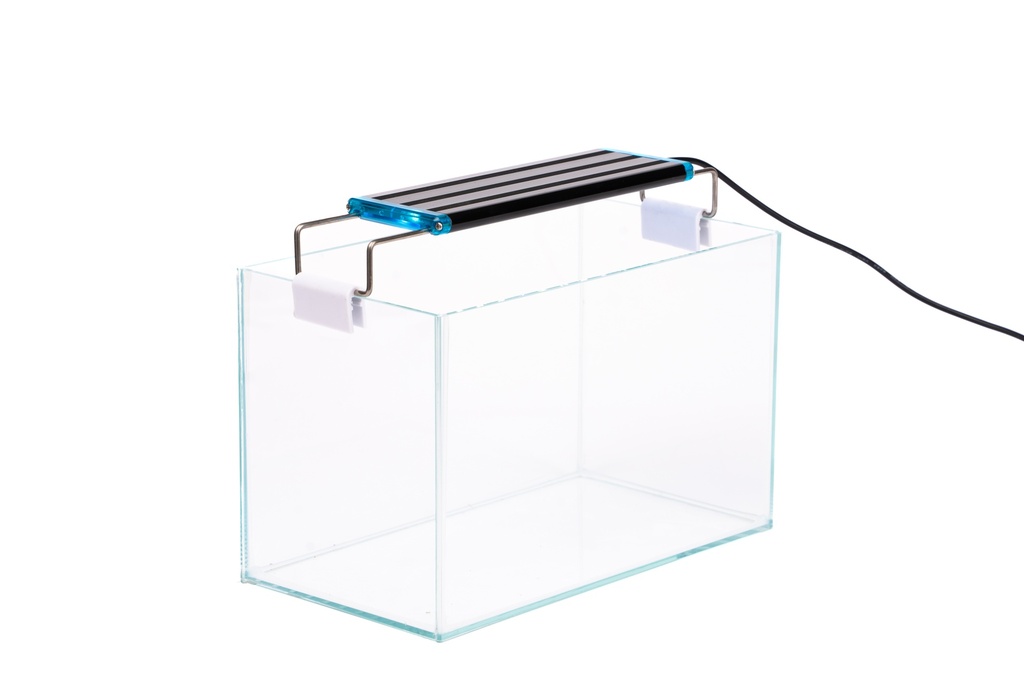 ACUARIO URNA CRISTAL SIN MARCO 14 L. + PANT LUZ LED