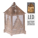 FAROL LED TALLADO EFECTO MADERA 6,5x6,5x12cm