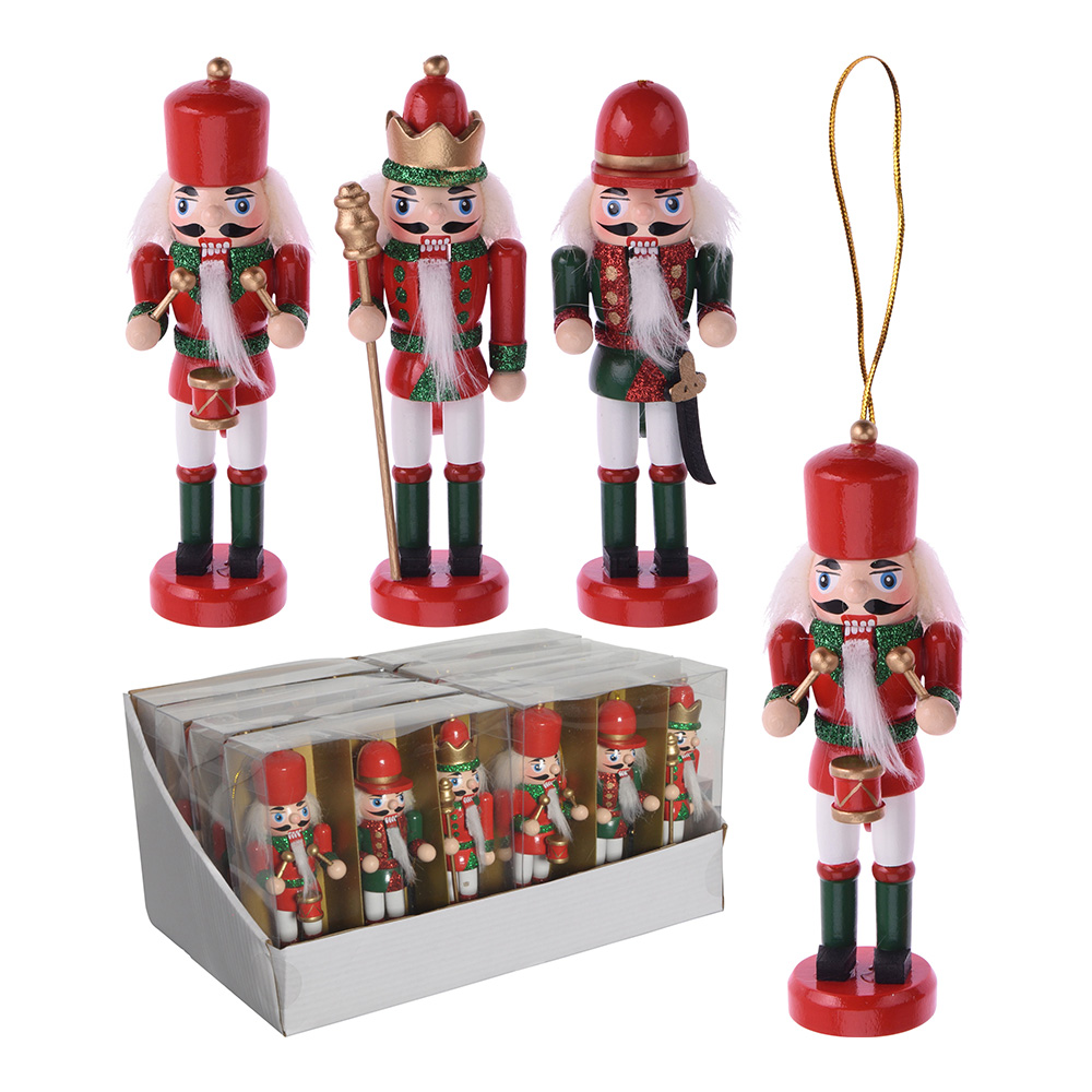 MUÑECO CASCANUECES DE MADERA SET DE 3 PIEZAS 4x3x12,5cm