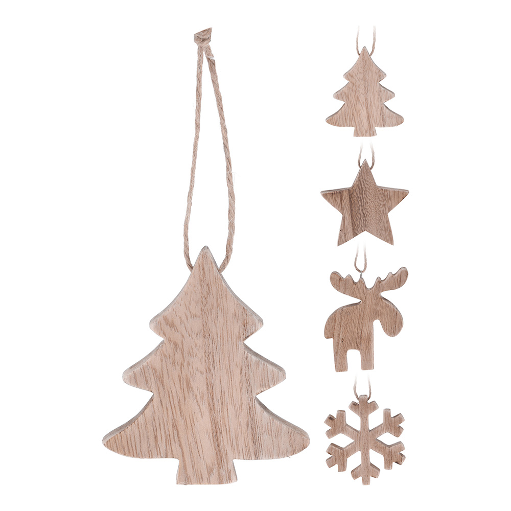 ADORNO NAVIDEÑO COLGANTE MADERA 10cm