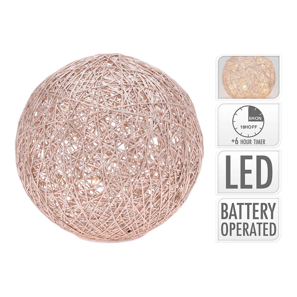 BOLA CON 20 LEDS Ø20cm DORADA LUZ CALIDA