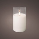 ULT. UNIDADES VELA VASO CRISTAL Ø10x17,5cm 1 LED  COLOR BLANCO