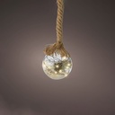 BOMBILLA CRISTAL 15 MICROLEDS CON CUERDA LUZ BLANCO CALIDO Ø10x80cm