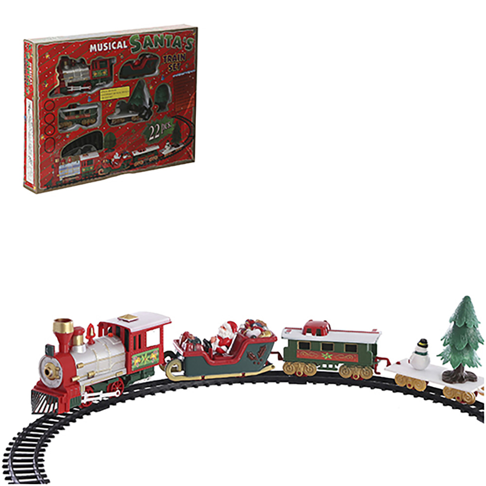SET TREN ROJO 22 PIEZAS A PILAS