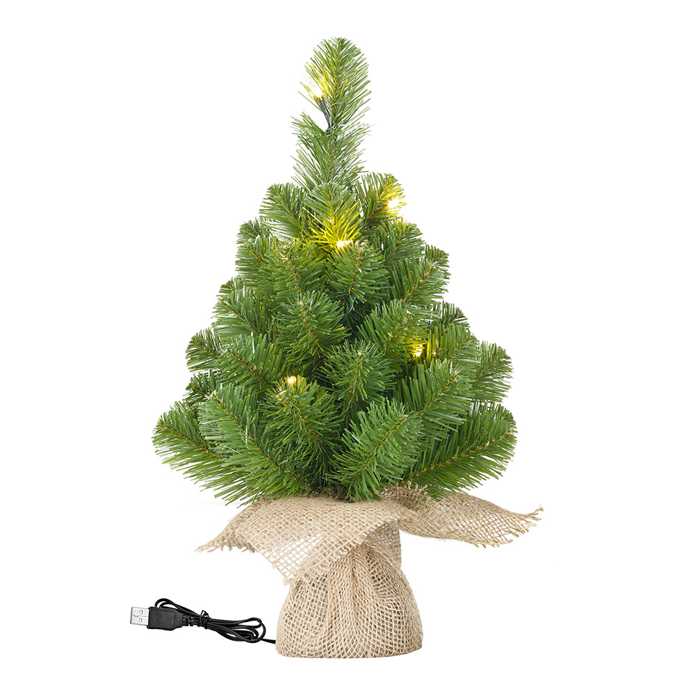 MINI ARBOL DE NAVIDAD 10 LEDS Y 25 RAMAS 15x30cm