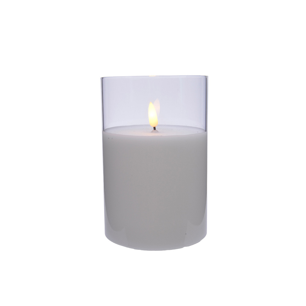 ULT. UNIDADES VELA LED EN VASO DE CRISTAL Ø10x15cm