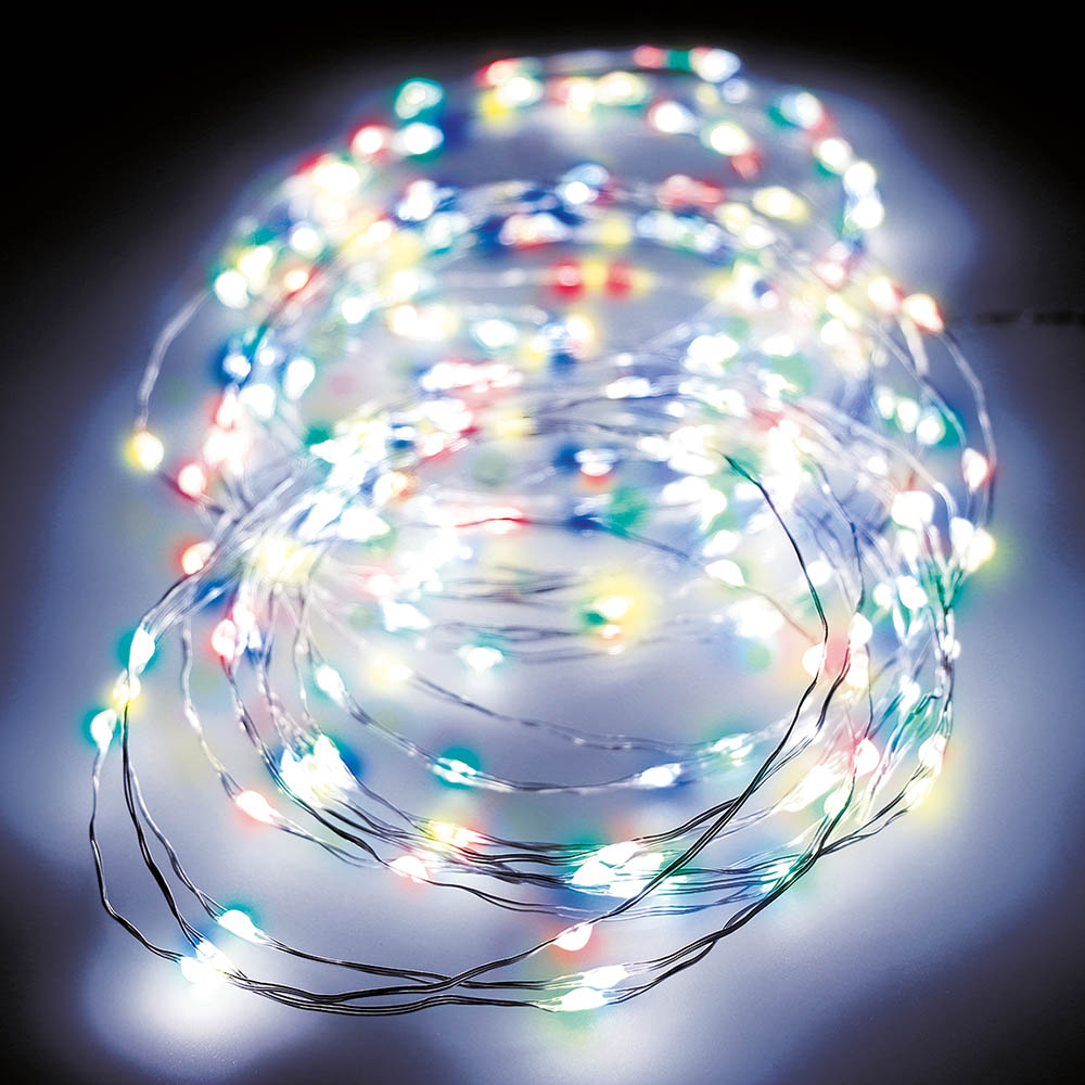 ULT. UNIDADES GUIRNALDA MICRO LED PARPADEANTE 14m 180 LEDS MULTICOLOR