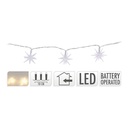GUIRNALDA A PILAS FIJA 10 LEDS ESTRELLAS DECORATIVAS Ø45mm LUZ BLANCO FRIO 1,30m