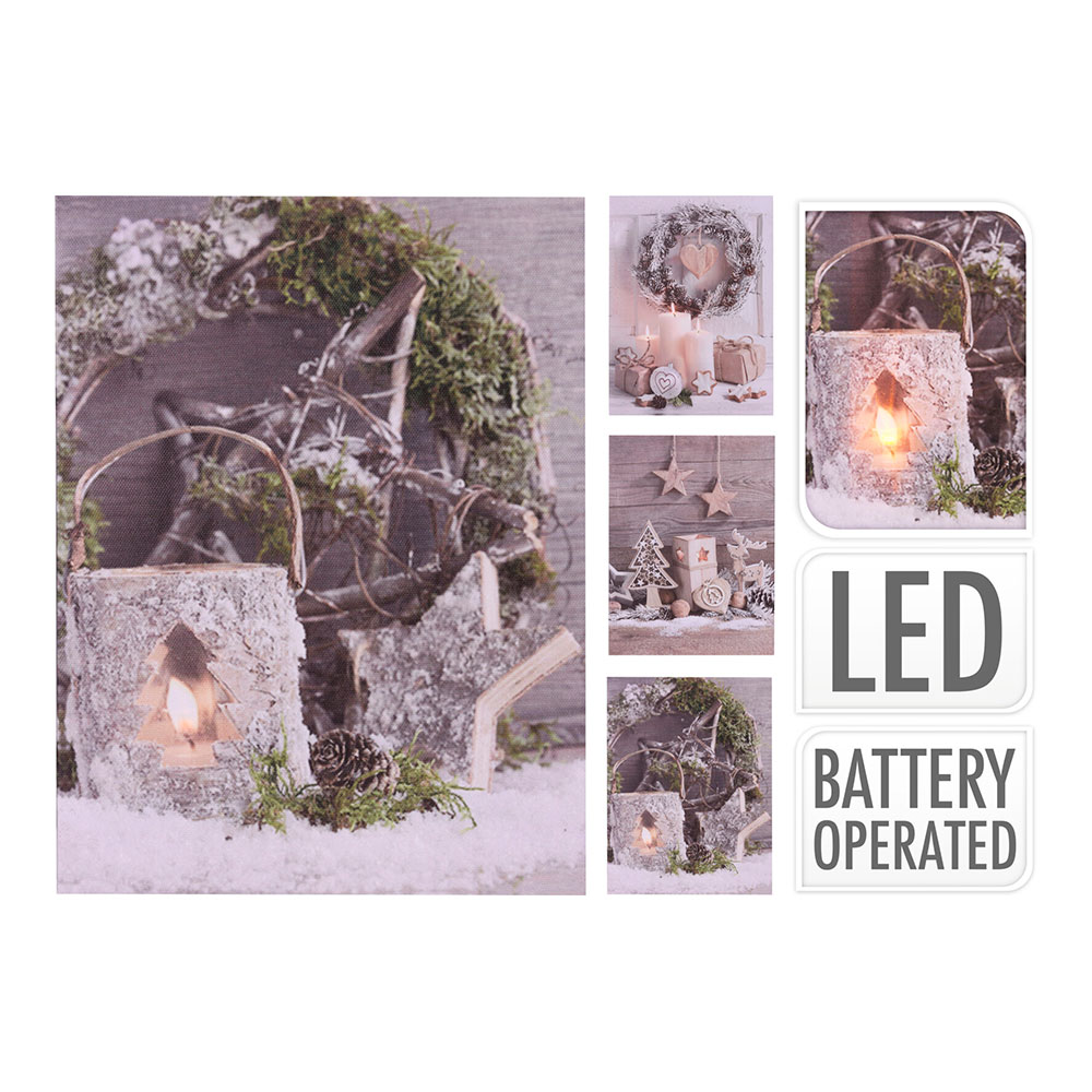 CUADRO NAVIDEÑO LED 15X20cm MOD. SURTIDOS