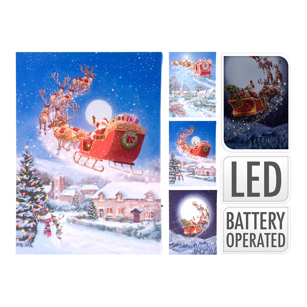 CUADRO NAVIDEÑO INFANTIL LED 28X38cm MOD. SURTIDOS