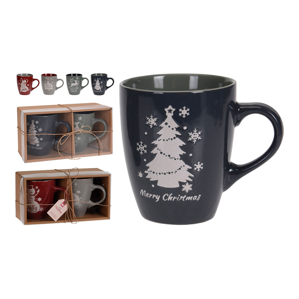 SET 2 TAZAS NAVIDEÑAS 320ml. MOD. SURTIDOS