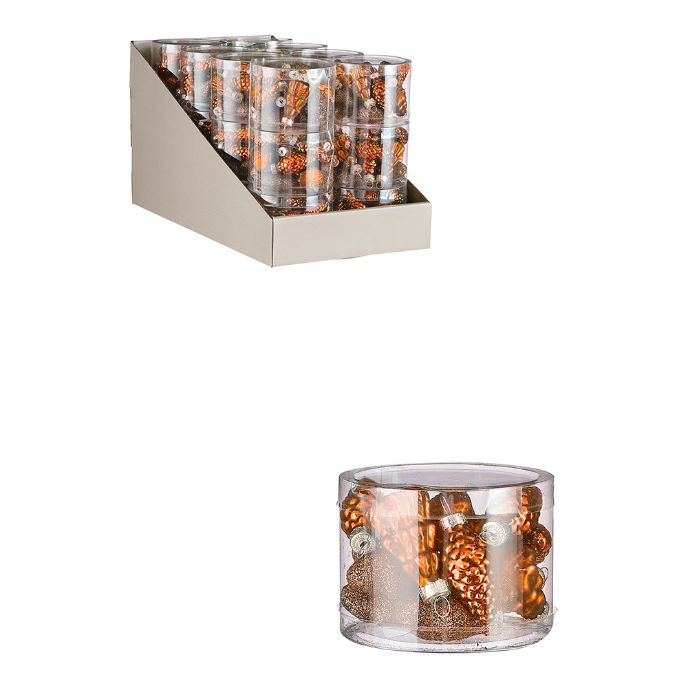 ULT. UNIDADES PACK 14 PIEZAS DECORATIVAS COLOR NARANJA PARA ÁRBOL DE NAVIDAD