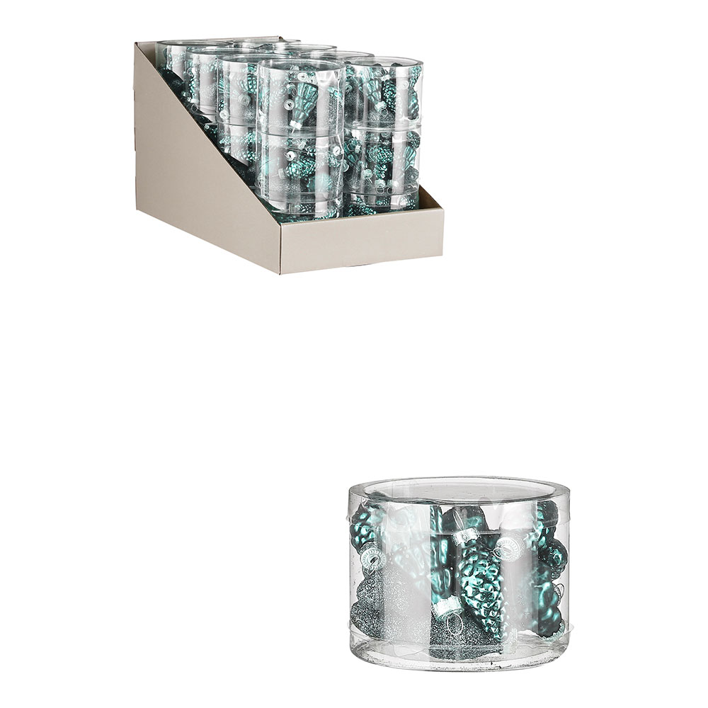 ULT. UNIDADES PACK 14 PIEZAS DECORATIVAS COLOR AZUL PARA ÁRBOL DE NAVIDAD