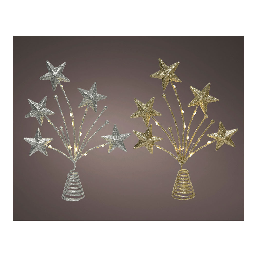 ULT. UNIDADES ADORNO PARA COPA ÁRBOL DE NAVIDAD ESTRELLA 5X21X31CM 12 LEDS COLORES SURTIDOS