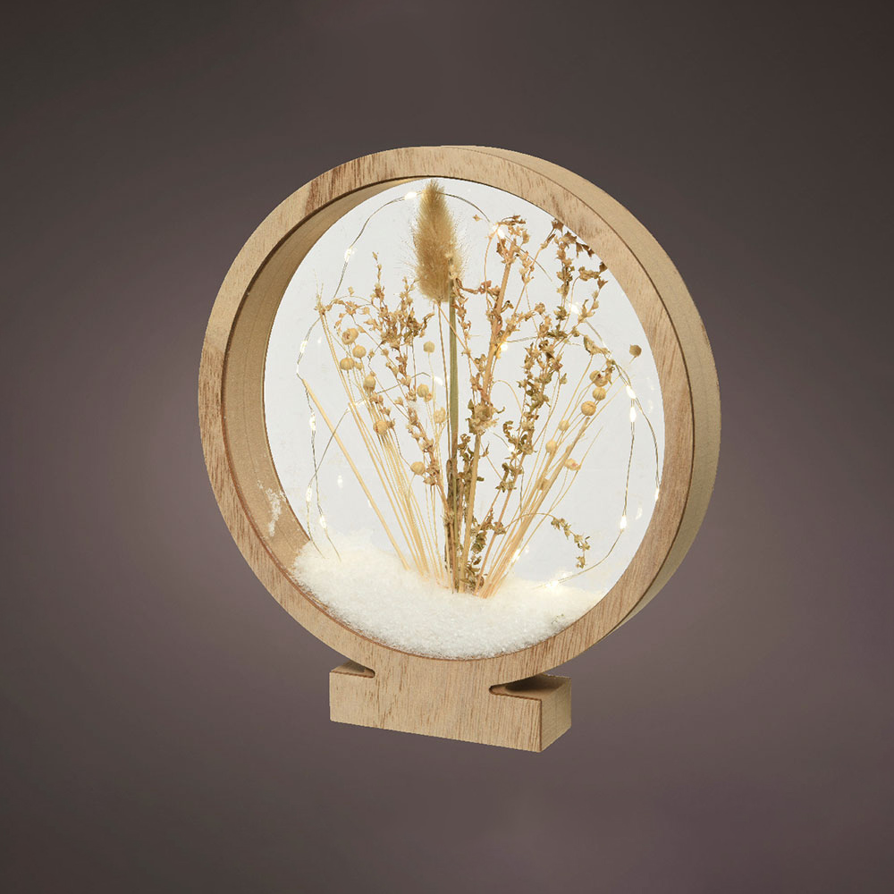 CÍRCULO DE MADERA CON MICROLEDS 4,30X25X27,5CM 25 LEDS