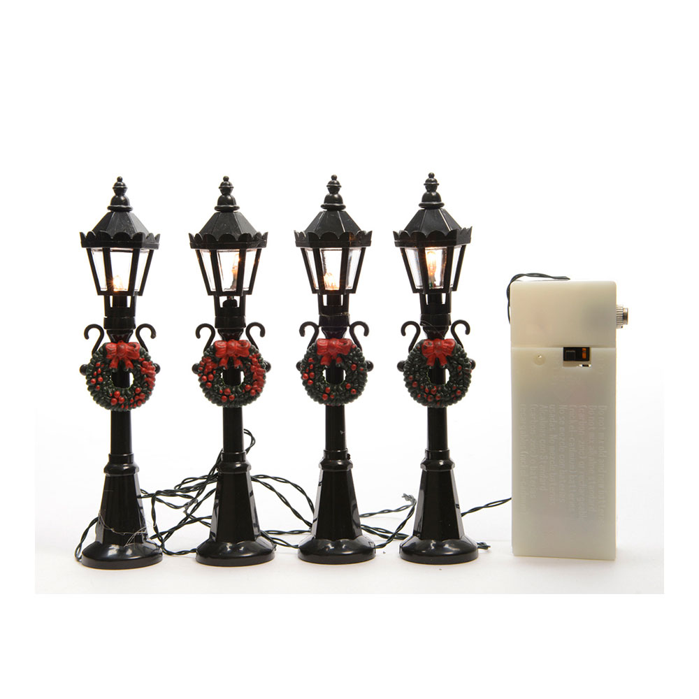 FAROLAS PARA ESCENAS NAVIDEÑAS SET DE 4 Ø2,5X12CM 4 LEDS