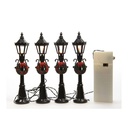 FAROLAS PARA ESCENAS NAVIDEÑAS SET DE 4 Ø2,5X12CM 4 LEDS