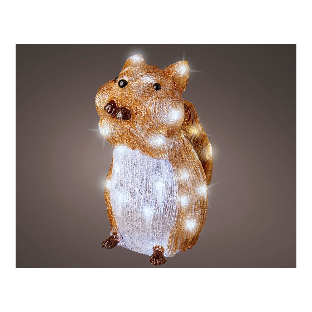 ULT. UNIDADES FIGURA ACRILICA LED MODELO ARDILLA 15x27,5x26cm 40 LEDS