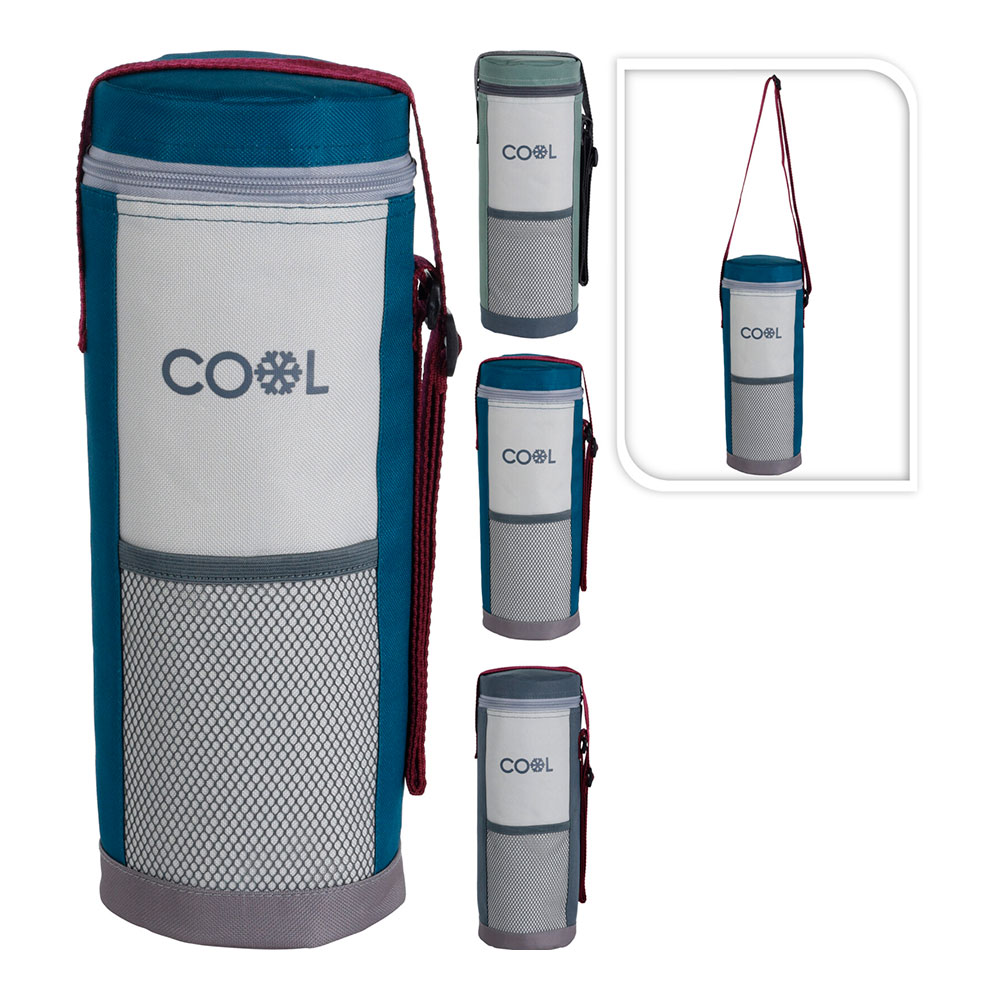 BOLSA REFRIGERANTE ISOTERMICA PARA BOTELLAS 1,50L. Ø12x34cm COLORES SURTIDOS. COOL