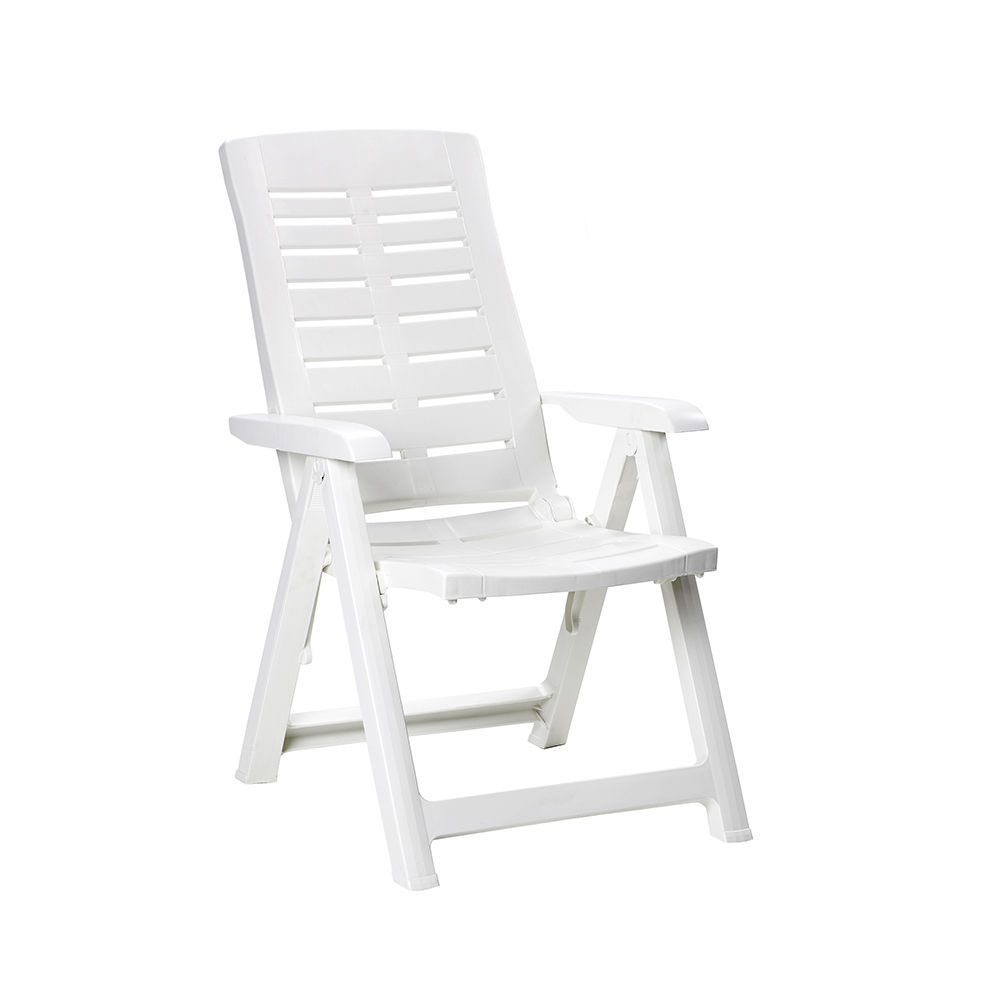 SILLON PLEGABLE. COLOR: BLANCO 60x61x109cm MODELO: MULTIPOSICIONNES PROGARDEN