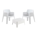 ULT. UNIDADES CONJUNTO DE JARDIN/TERRAZA DE 2 SILLAS+MESA BAJA. COLOR BLANCO SILLAS: 60x67x82cm MESA: 48x58x30cm MODELO: COSTA SP BERNER