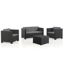 CONJUNTO DE JARDIN/TERRAZA DE 2 SILLONES+1 SOFA+1 MESA.  DIVA TROPEA GRAFIT SP BERNER