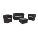 CONJUNTO JARDIN/TERRAZA DE 2 SILLONES+1 SOFA+1 MESA SILLONES: 79,3x68,1x70,7cm SOFA: 137x68,2x70,6cm MESA: 63x63x41cm  NOVA CONFORT GRAFITO SP BERNER