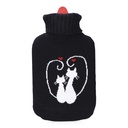 BOLSA DE AGUA CALIENTE NEGRA MODELO GATOS ENAMORADOS 2 l