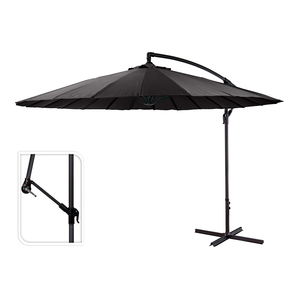 PARASOL EXCENTRICO ALTURA MAXIMA 3m Ø300cm COLOR: GRIS OSCURO