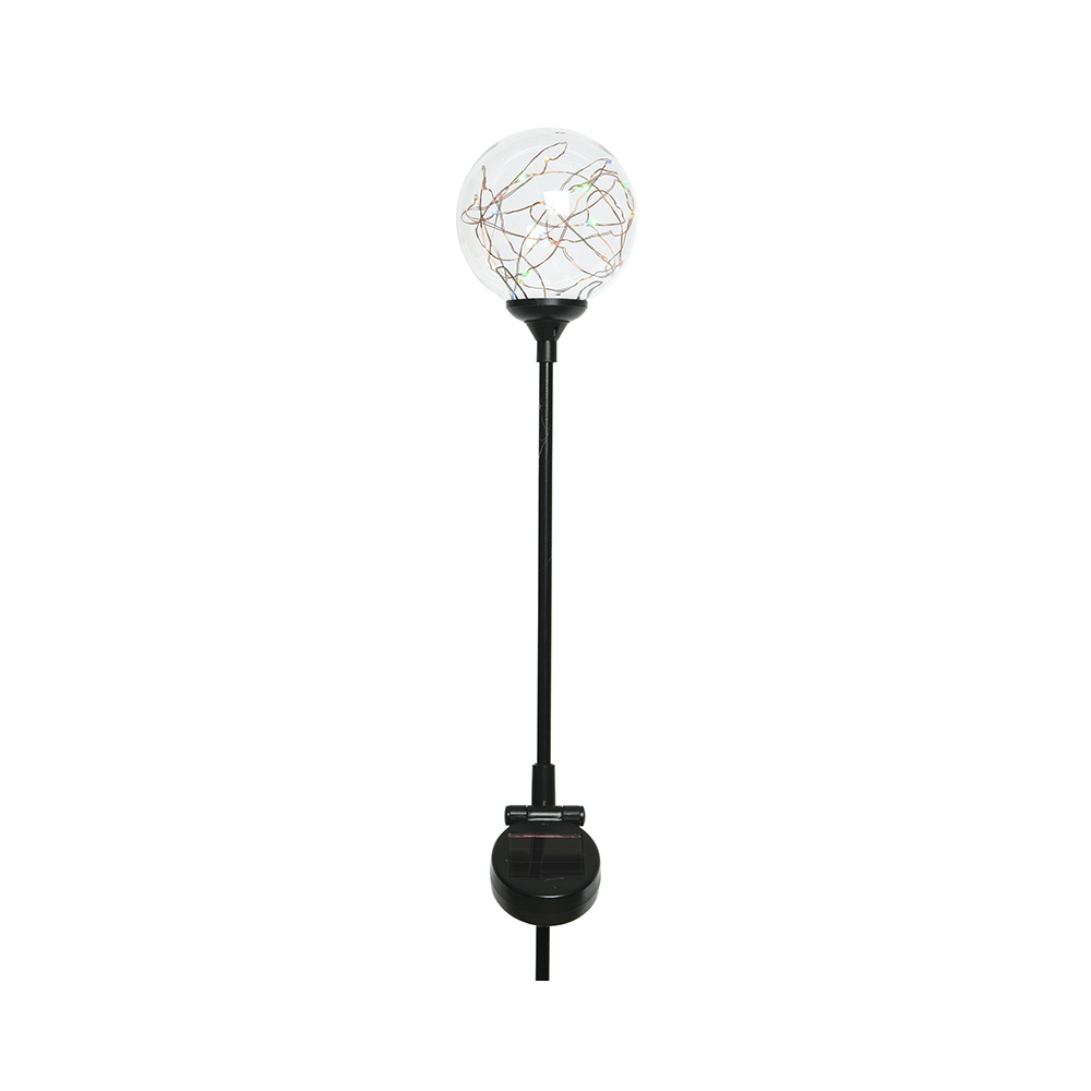 ESTACA SOLAR DE CRISTAL CON MICROLED MULTICOLOR Ø10X72CM - 20 LEDS