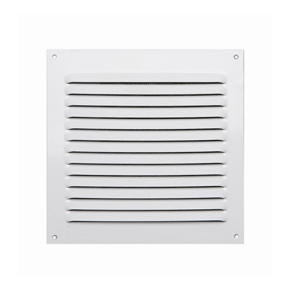 REJILLA S/BORDE DE ALUMINIO 0.6 BLANCO LACADO 150x150mm