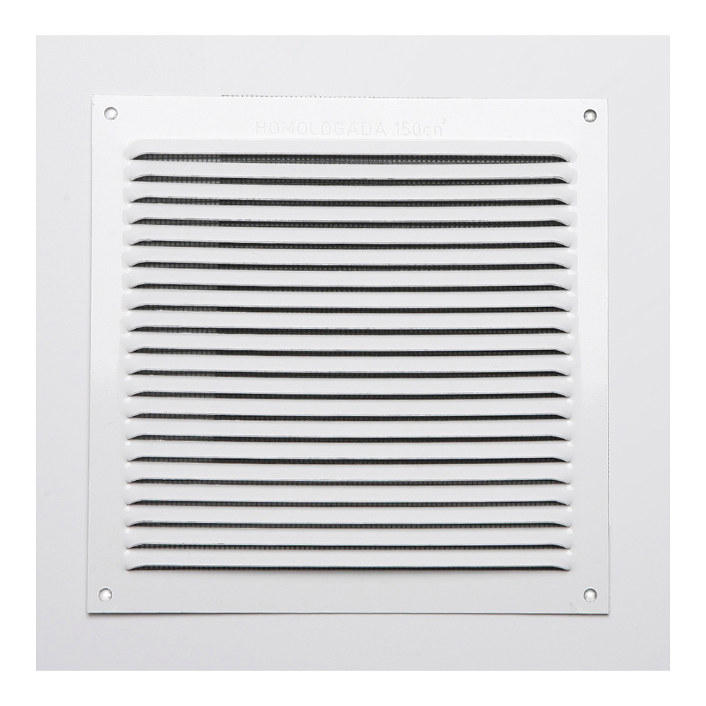 REJILLA S/BORDE DE ALUMINIUM 0.6 BLANCO LACADO 170x170mm