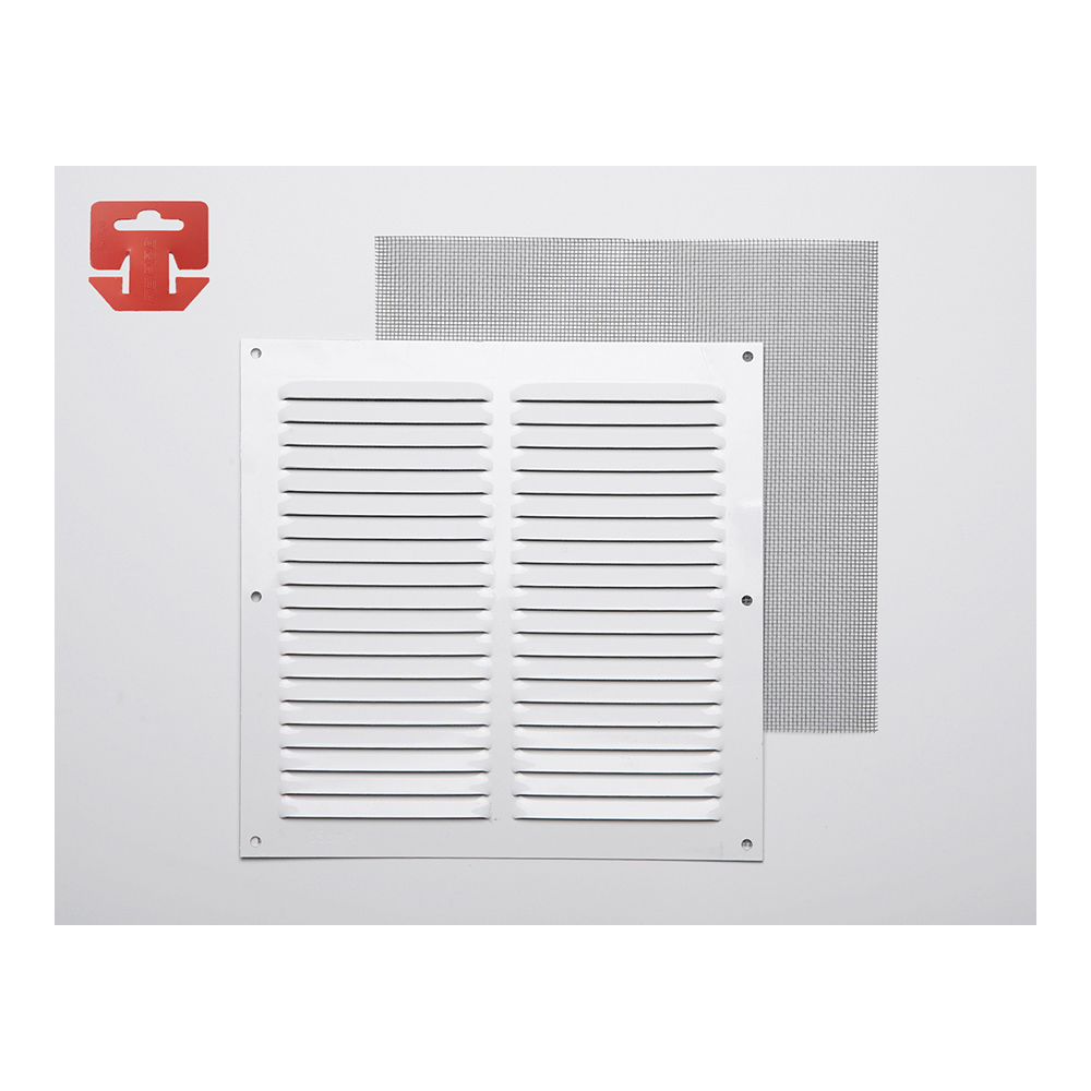 REJILLA CON MOSQUITERA. ALUMINIO 0.6 BLANCO LACADO 200x200mm (G)
