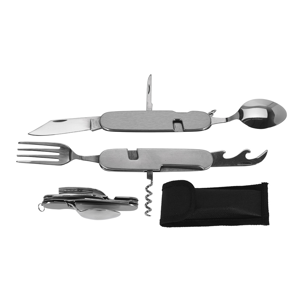 NAVAJA PARA CAMPING DE ACERO INOX. CON 8 FUNCIONES. REDCLIFFS