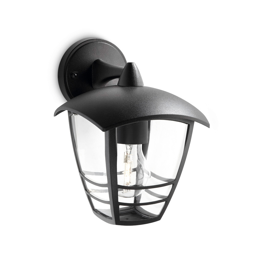 APLIQUE EXTERIOR PARED INV. 1X60W NEGRO MOD. CREEK PHILIPS