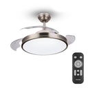 VENTILADOR TECHO DE LED MODELO ATLAS NIKEL POTENCIA: 28+35W ASPAS: Ø106cm CON MANDO A DISTANCIA PHILIPS