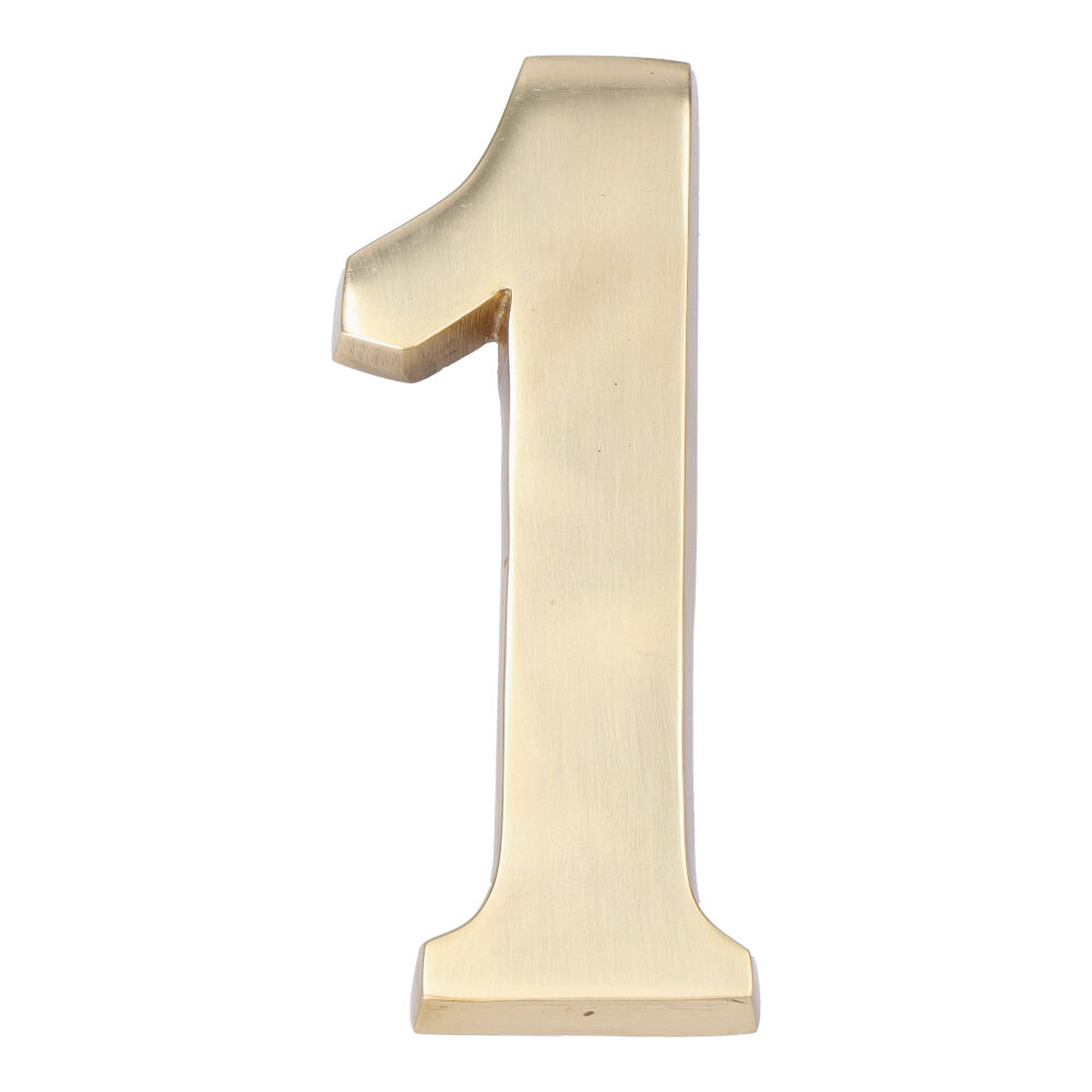 NUMERO 1 LATON PULIDO 10cm FIJACION INVISIBLE EDM