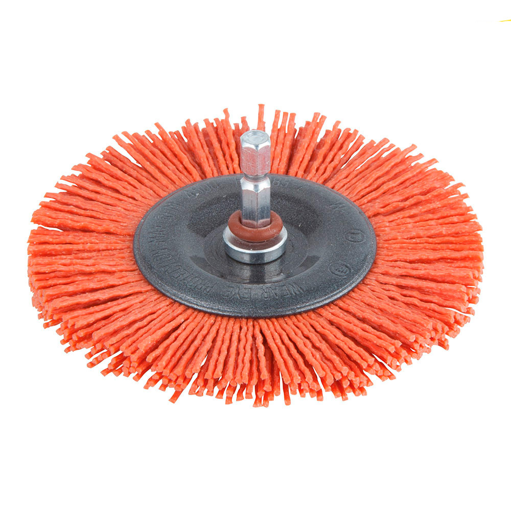 CEPILLO DE DISCO DE NYLON, VÁSTAGO HEXAGONAL 1/4" Ø100x10mm 1502000 WOLFCRAFT