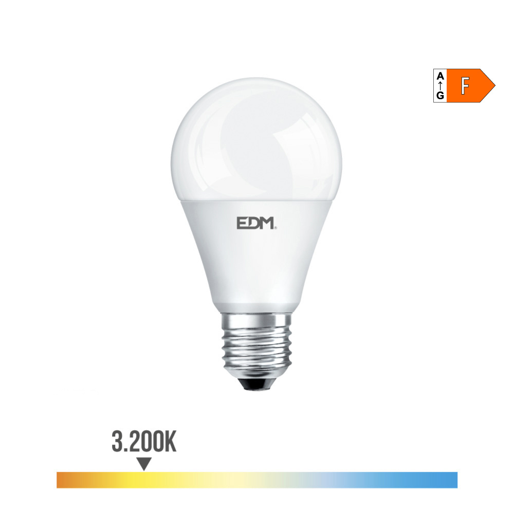 BOMBILLA STANDARD LED E27 20W 2100lm 3200K LUZ CALIDA Ø6,5x12,5cm EDM