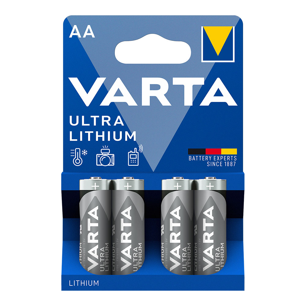 PILA VARTA ULTRA LITHIUM AA - LR06 (BLISTER 4 UNID)  Ø14,5x50,5mm
