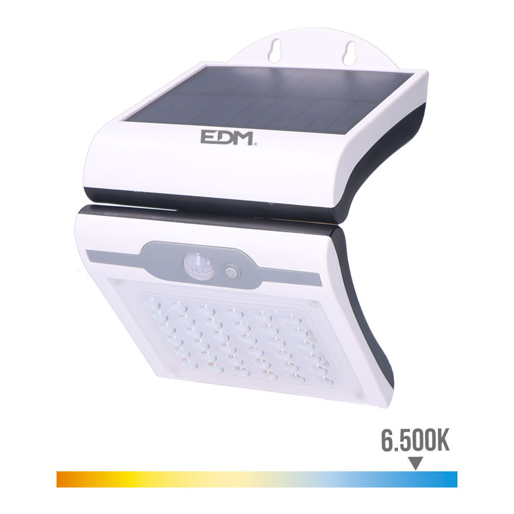 APLIQUE SOLAR 2W 220Lm 6.500K CON SENSOR COLOR BLANCO EDM