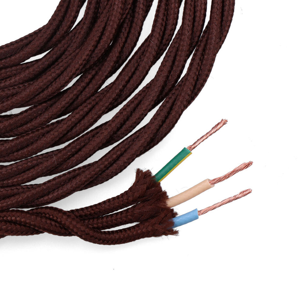 PARALELO TEXTIL TRENZADO 3x1mm MARRON 5m