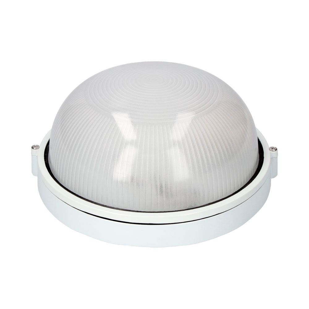 APLIQUE DE ALUMINIO IP54 REDONDO. COLOR BLANCO 1xE27 100W Ø23,8x11cm  MODELO CAMBRILS EDM