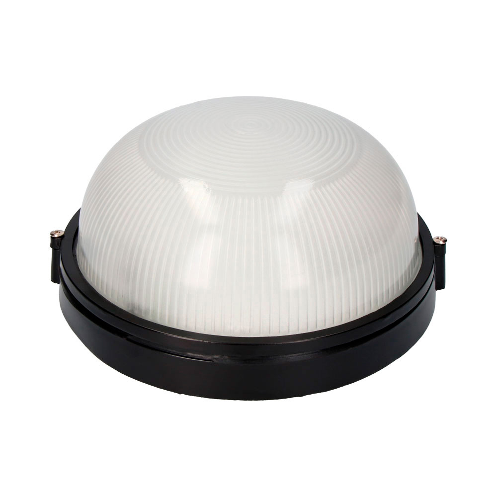 APLIQUE DE ALUMINIO IP54 REDONDO. COLOR NEGRO 1xE27 100W Ø23,8x11cm  MODELO CAMBRILS EDM