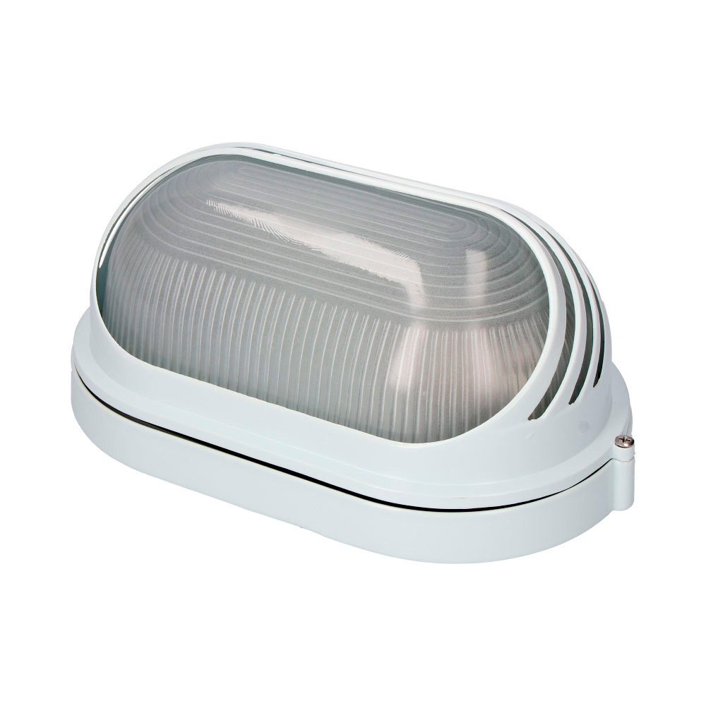 APLIQUE DE ALUMINIO IP54 OVAL. COLOR BLANCO 1xE27 100W  15,5x28x12,1cm MODELO VINYOLS EDM