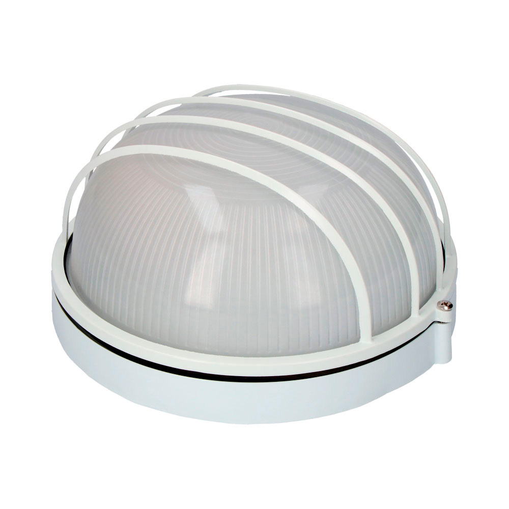 APLIQUE DE ALUMINIO IP54 REDONDO. COLOR BLANCO 1xE27 100W Ø23,8x11cm  MODELO VINYOLS EDM